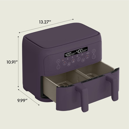 Bella 4 Qt Trizone Air Fryer, Evergood Ceramic Non Stick C