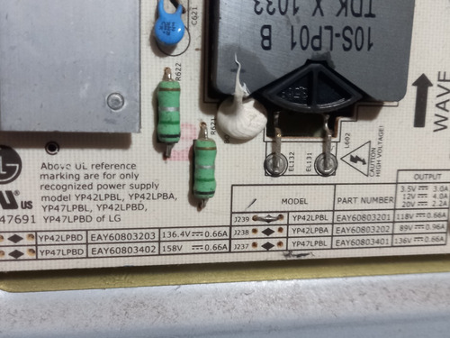 Placa Fonte Tv Lg 42le5500 Funcionando Perfeitamente (Usado)