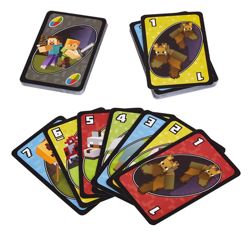 Juego De Cartas Uno Minecraftt Mattel Games Juego De Mesa