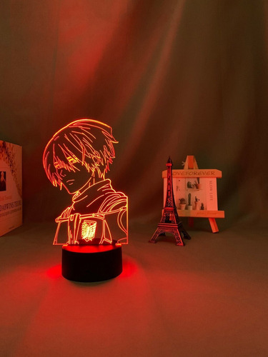 3d Lámpara Mikasa Ackerman Figura Para Decoración Luz De Noc