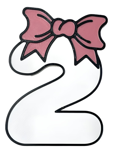 Topper Para Torta Números + Feliz Cumple 3d Blanco 2