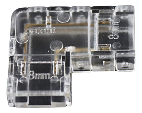 Kit 10 Emendas Curvas 90° Transparente P/ Fita Led Cob / 8mm