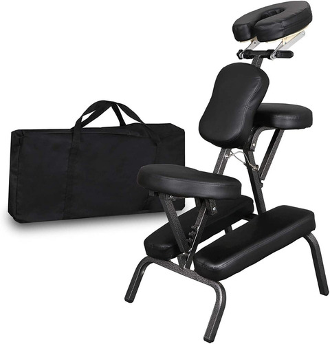 Silla De Masaje Portatil Ajustable Color Negro Jupiterforce