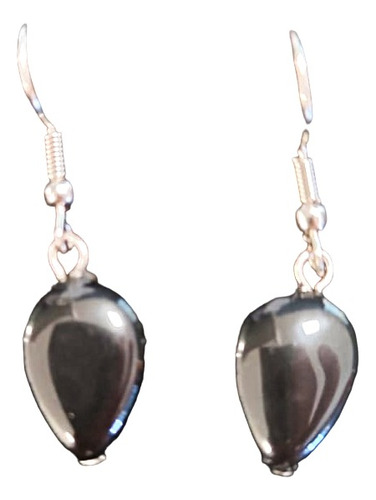 Aretes Acero Quirurgico Obsidiana Natural Aar1017 