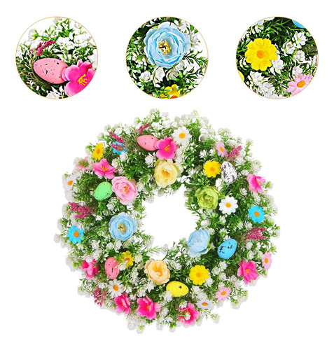 Guirnalda De Huevos De Pascua, Guirnalda De Flores 55cm