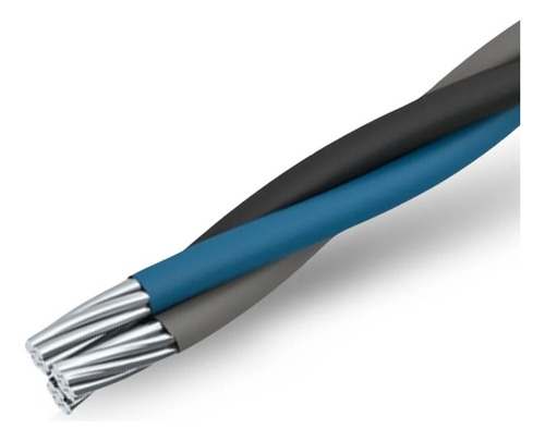 Cabo Triplex ( 3 Vias Encapadas) 10mm 200 Metros Cor PRETO CINZA E O NEUTRO AZUL 127/220V