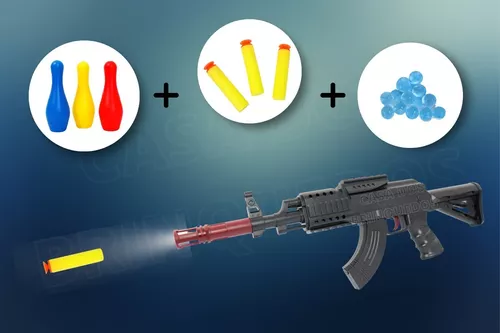 Metralhadora - Rifle - M762 Lança Nerf e Bolinha gel