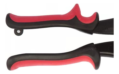 Tijera De Aviación Corte Izquierdo Para Chapa 10 Pulgadas Color Rojo Con Negro