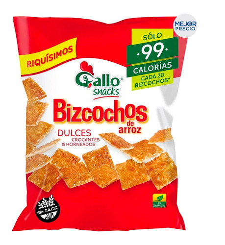 Bizcochos De Arroz Dulces Gallo Snacks Sin Tacc Mejor Precio