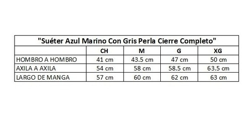 Imagen 5 de 5 de Suéter Azul Marino Con Gris Perla Cierre Completo