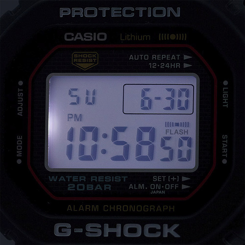 Reloj Hombre Casio Dw-5000r-1adr G-shock Correa Negro Bisel Negro Fondo Negro