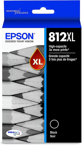 Epson T812 Durabrite Ultra Ink - Cartucho Negro De Alta Capa