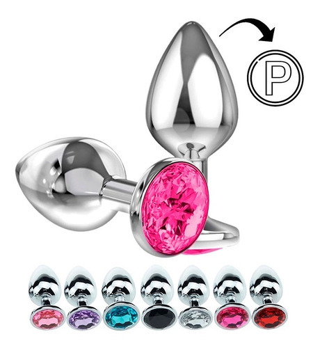 Anal Plug Jewelry de acero inoxidable P púrpura cómodo fetiche principiante