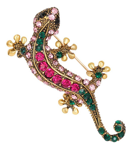 2 Rhinestone Camaleón Animal Broche Pin De Solapa Joyería