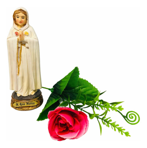 Virgen Rosa Mística En Porcelana + Novena