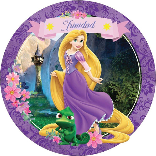 Banner Circular Rapunzel Pdf Nombre Editable Para Imprimir
