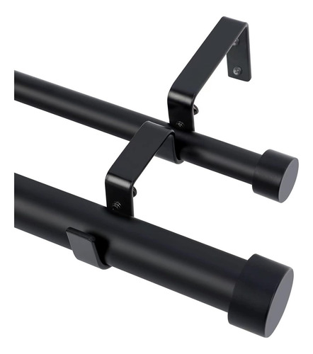 Tubo Doble De Cortinero Expandible Con Un Máximo De 3,6 M De Color Negro