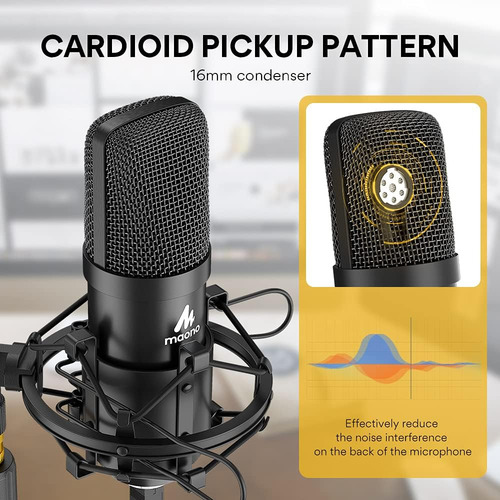 Kit De Micrófono Usb Maono 192khz/24 Bits Au-a04t Pc Condens