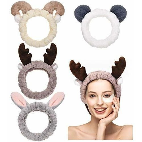 Chuangdi 4 Piezas Animal Ear Spa Maquillaje Headband N57vr