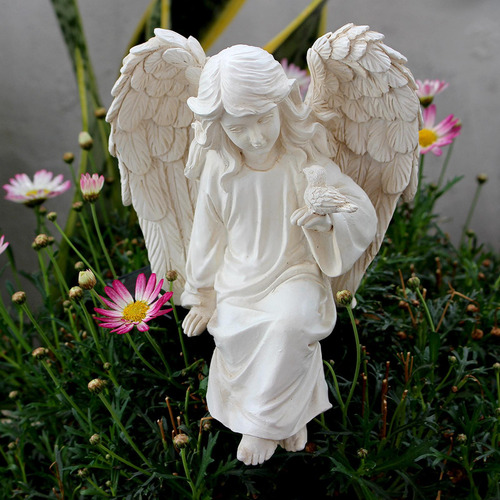 Estatua De Jardín Solar, Figura De Ángel, Escultura