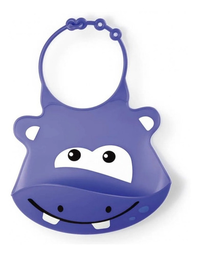 Babador De Silicone Multikids Baby Silybib Hipopótamo Bb044