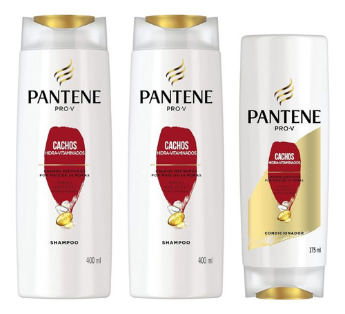 Kit Pantene Cachos 2 Shampoo 400ml + 1 Condicionador 175ml