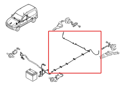 Cable Captor Abs Trasero Renault Kangoo - Original