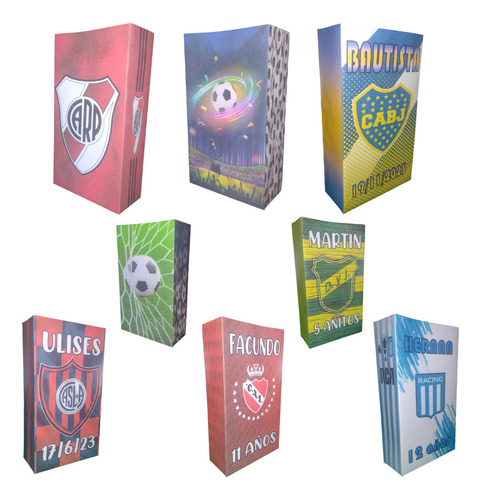 Bolsita Para Golosinas Personalizada Futbol Equipos X 45 Un.