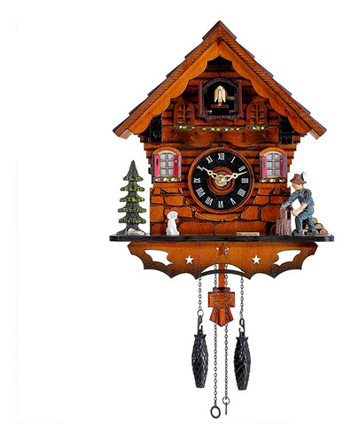 Reloj De Pared De Cuco Tradicional Con Péndulo De Madera