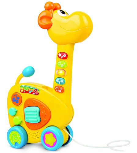 2 En 1 Pull Along Giraffe Toy Guitar Baby Musical Guita...