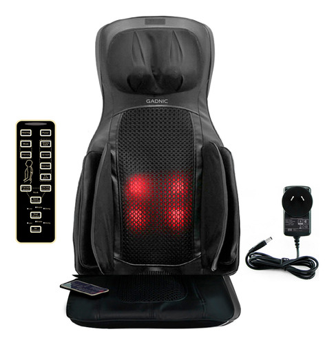 Asiento Masajeador Gadnic Portable Vibracion Calor Shiatsu Color Negro