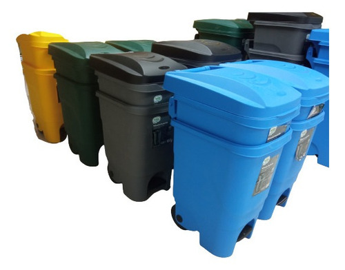 Imagen 6 de 6 de Contenedor Basura 60litros Con Ruedas
