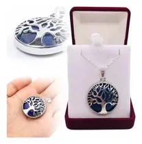 Comprar Collar Lapislázuli Arbol De La Vida Raices Cadena Plata 925 Color Azul