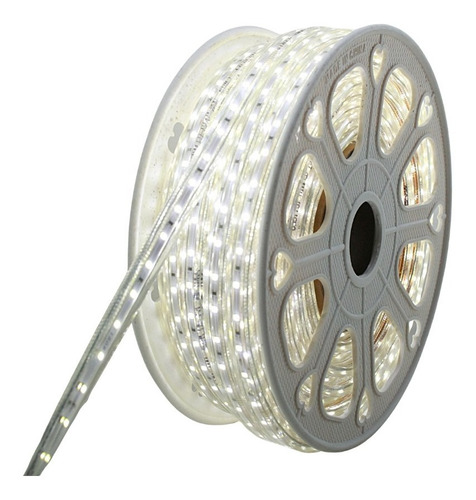 Manguera Tira Led Luz Plana Uso Exterior 25m Blanco Frío