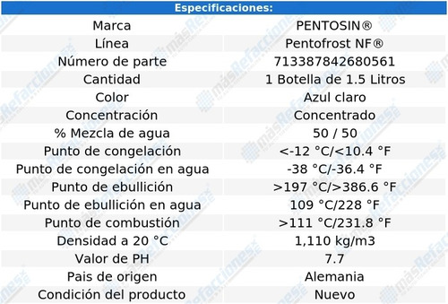 Anticongelante Azul Claro E320 V6 3.2l 98-05 1.5 Lts
