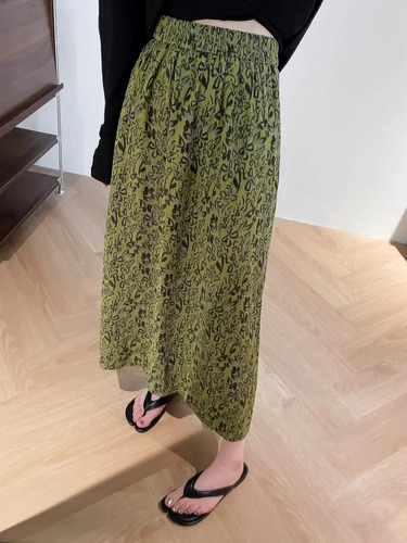 Elegante Falda Midi De Tul Plisado Con Abertura Lateral Para