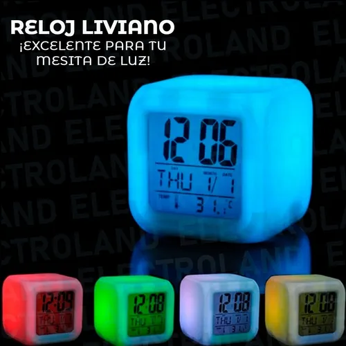 Reloj despertador de mesa, reloj digital de la mañana con gran LCD, luz de  fondo, calendario y temperatura