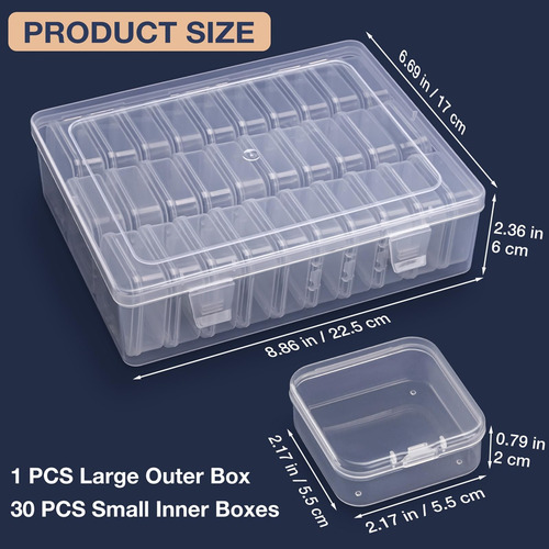 Caja Organizadora De Abalorios, Una Caja Grande Transparente