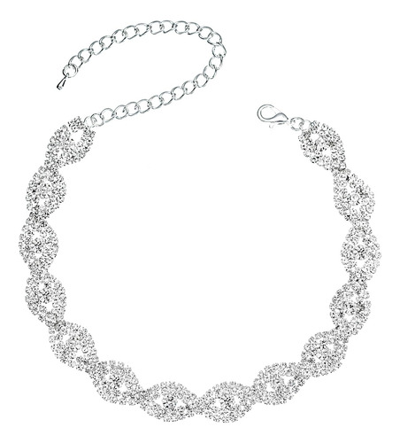 Gargantilla De Cristal Con Diamantes De Imitación Chapado En