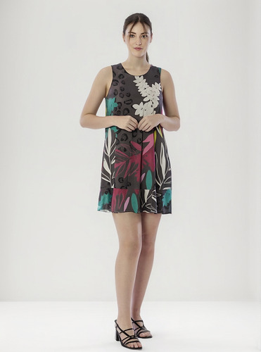 Vestido Estampado Sin Mangas Donna Print Mujer Asterisco