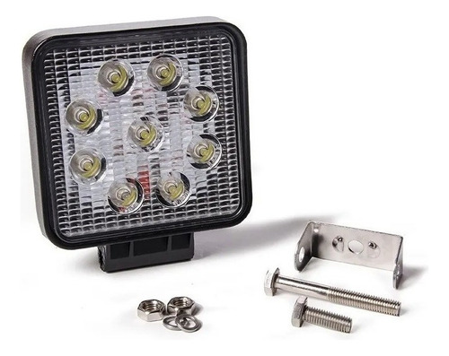 Faro Caminero Led Cuadrado 9 Leds 27w 12/24v 10x10cm