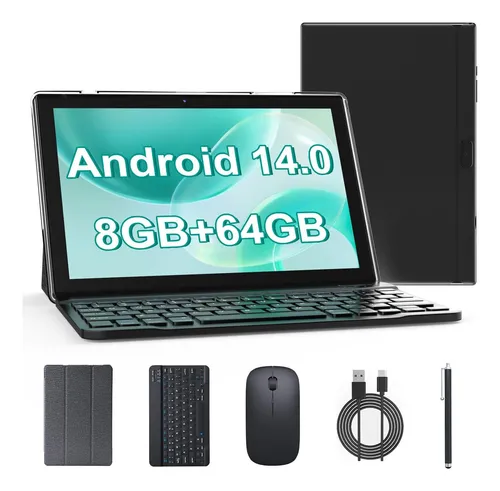 Tablet De 10 PuLG 2en1 C/ Teclado, 2+6gb + 64 Gb, Android14