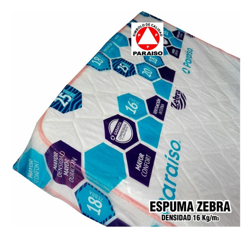 Colchon De Espuma Zebra,16 Kg/m3,dos Plazas,7 Pulgadas