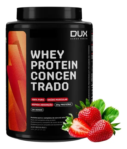WHEY CONCENTRADO 900G MORANGO DUX