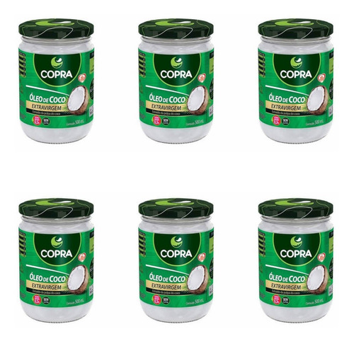 Copra Óleo De Coco Extra Virgem 500ml (kit C/06)