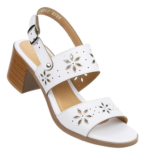 Sandalia Tacón Mujer Stfashion Blanco 16803601 Tacto Piel