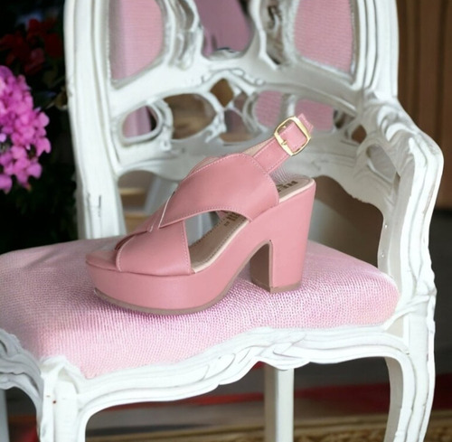 Tacon Rosa Con Broche Elegante Calzado Para Dama