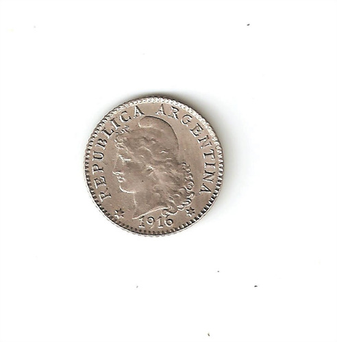 Monedas Argentinas 5 Centavos De 1916 Excelente