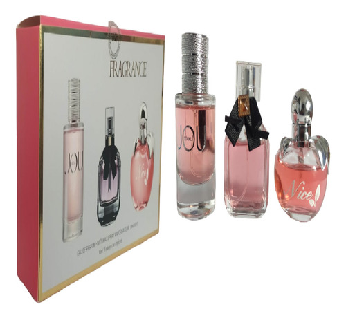 Perfume Dama Mujer Set 3 Pcs Fragrance Hello Lovali - 90 Ml