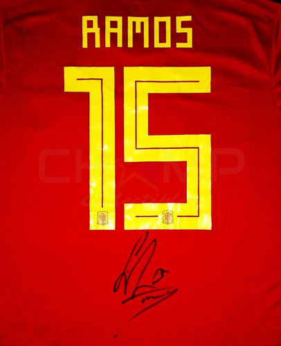 Jersey Firmado Sergio Ramos Seleccion España Autografo F/gde